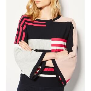 Karen Millen Colourblock Kimono Jumper wide sleeve sweater womens xs